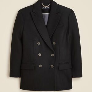 J. Crew Tailored Peacoat Italian Wool-Blend Melton Black